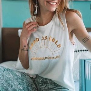 NWT Saltwater Luxe Good As Gold Off White and Gold Tank Top Size 2XL